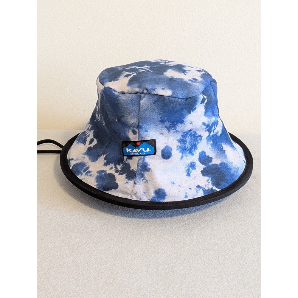 KAVU Fisherman's Chillba Reversible Bucket Sun Hat Tie Dye Blue Black USA Made